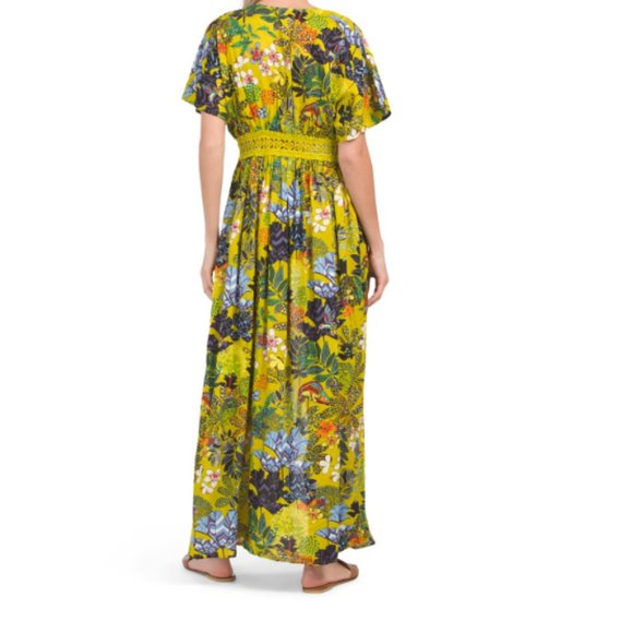 NWT AMERICA & BEYOND Havana Cress Maxi Kimono  short -sleeved Dress  M - Picture 2 of 13